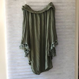 Off shoulder olive Shirt
